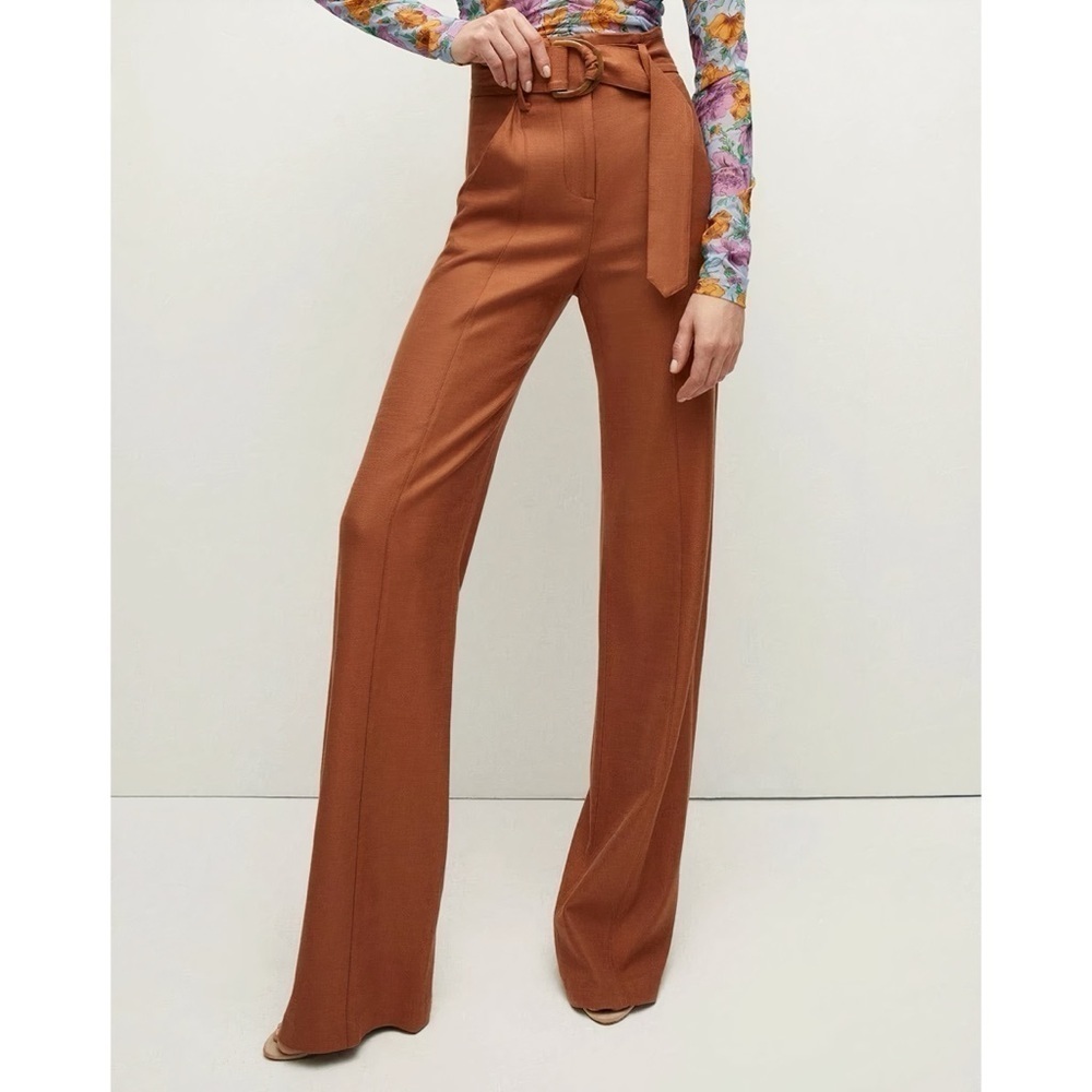 NWT Veronica Beard Wide-Leg Twill High-Waist Sunny Pant
